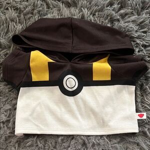 Ultra Ball Hoodie Build-A-Bear Pokemon Brown White & Yellow Shirt
